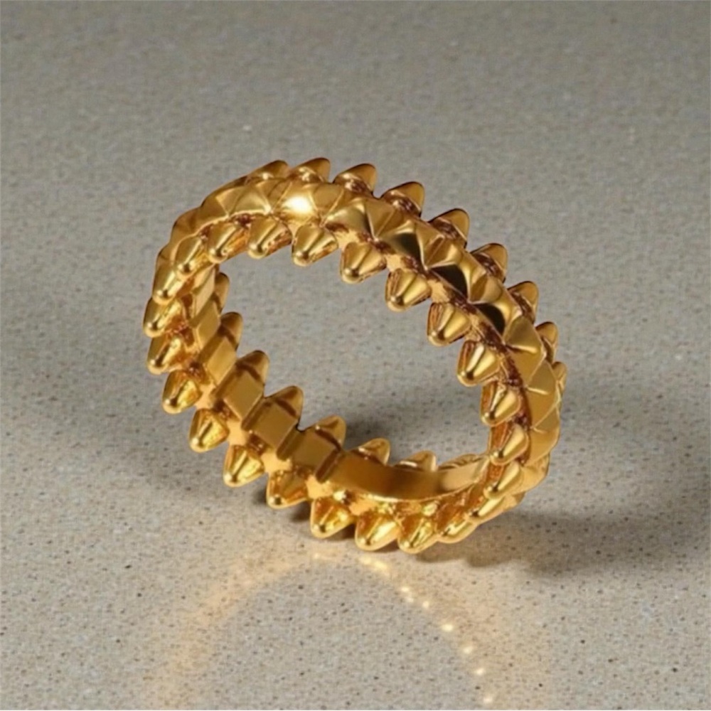 Clash Gold Spiked Ring
